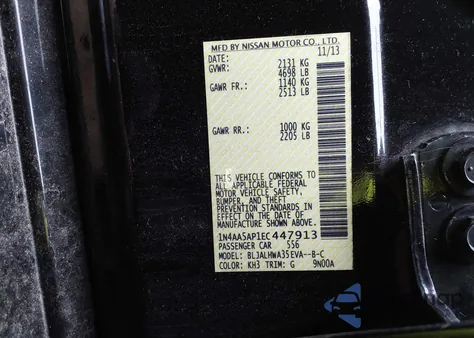 2014 Nissan Maxima 3.5 Sv from USA, damaged, VIN 1N4AA5AP1EC447913